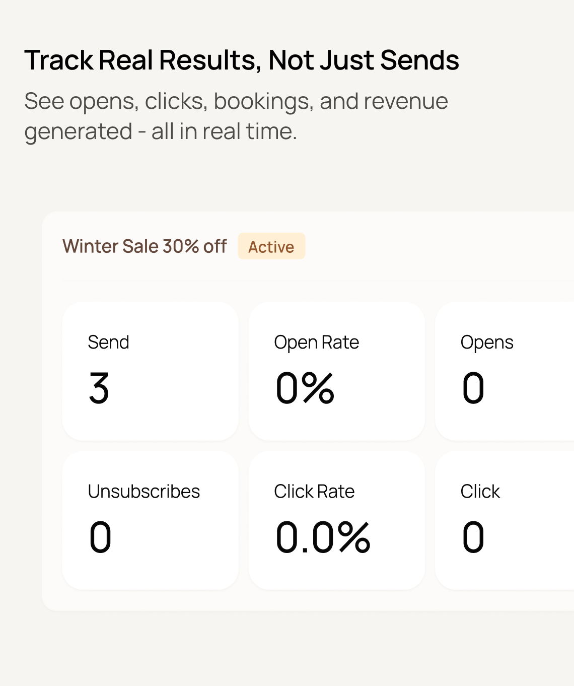 Track real results, not just sends